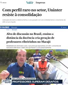 Prints de matérias de televisão e jornais